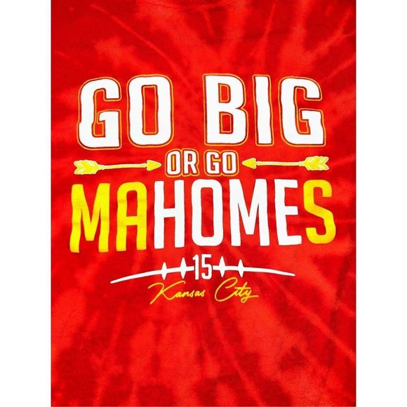 Kansas City Chiefs Patrick Mahomes “Go Big or Go Mahomes” Bleached Tee - Picture 3 of 4
